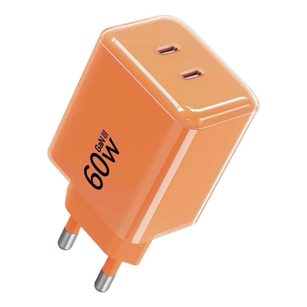 Ładowarka sieciowa Forcell VT-60 F-Energy AVS 60W GaN III Crystal Color 2xUSB-C + kabel 1 m pomarańczowa SAMSUNG Galaxy S23 / 2 Ładowarka sieciowa Forcell VT-60 F-Energy AVS 60W GaN III Crystal Color 2xUSB-C + kabel 1 m pomarańczowa SAMSUNG Galaxy S23 / 2