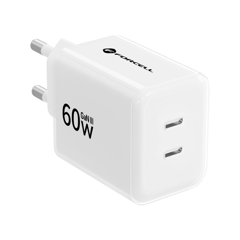 Ładowarka sieciowa Forcell VT-60 F-Energy AVS 60W GaN III Crystal Color 2xUSB-C + kabel 1 m biała SAMSUNG Galaxy M15 5G / 3 Ładowarka sieciowa Forcell VT-60 F-Energy AVS 60W GaN III Crystal Color 2xUSB-C + kabel 1 m biała SAMSUNG Galaxy M15 5G / 3