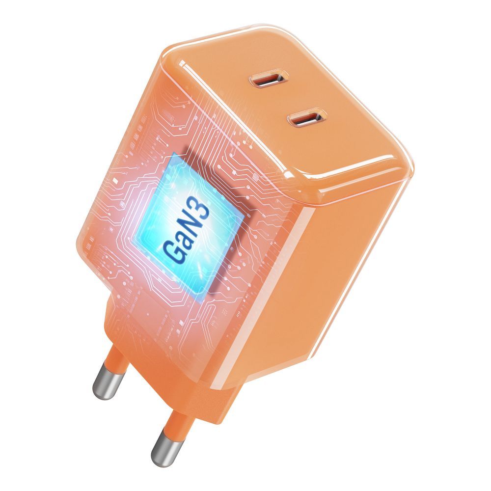 Ładowarka sieciowa Forcell VT-60 F-Energy AVS 60W GaN III Crystal Color 2xUSB-C + kabel 1 m pomarańczowa SAMSUNG Galaxy S23 / 3 Ładowarka sieciowa Forcell VT-60 F-Energy AVS 60W GaN III Crystal Color 2xUSB-C + kabel 1 m pomarańczowa SAMSUNG Galaxy S23 / 3