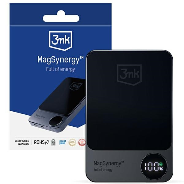 Power bank  3MK MagSynergy 10000mAh z adowaniem indukcyjnym Magsafe czarny  Honor Magic 5 Pro