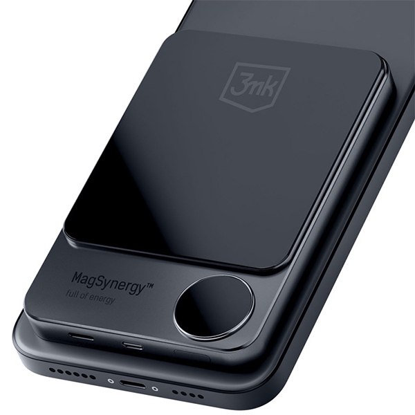 Power bank  3MK MagSynergy 10000mAh z adowaniem indukcyjnym Magsafe czarny  APPLE iPhone 14 / 3