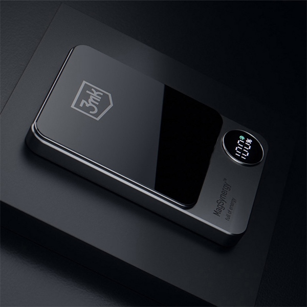Power bank  3MK MagSynergy 10000mAh z adowaniem indukcyjnym Magsafe czarny  APPLE iPhone 14 / 6