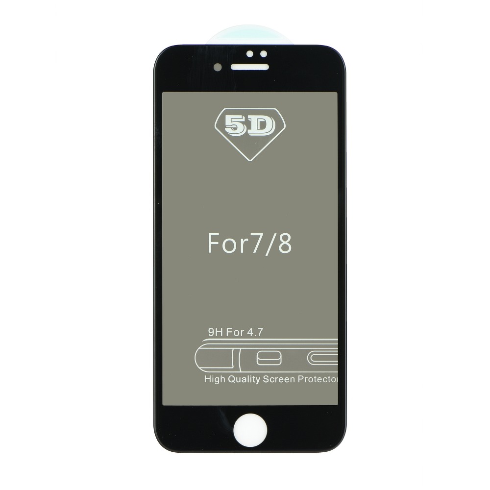 Szko hartowane 5D na cay ekran czarne APPLE iPhone 7