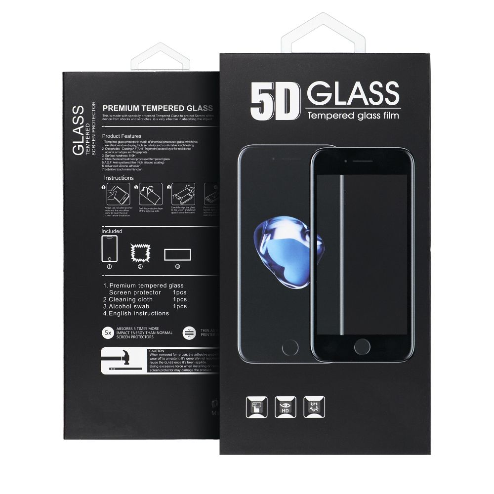 Szkło hartowane 5D na cały ekran czarne MOTOROLA Edge 40 Neo / 2