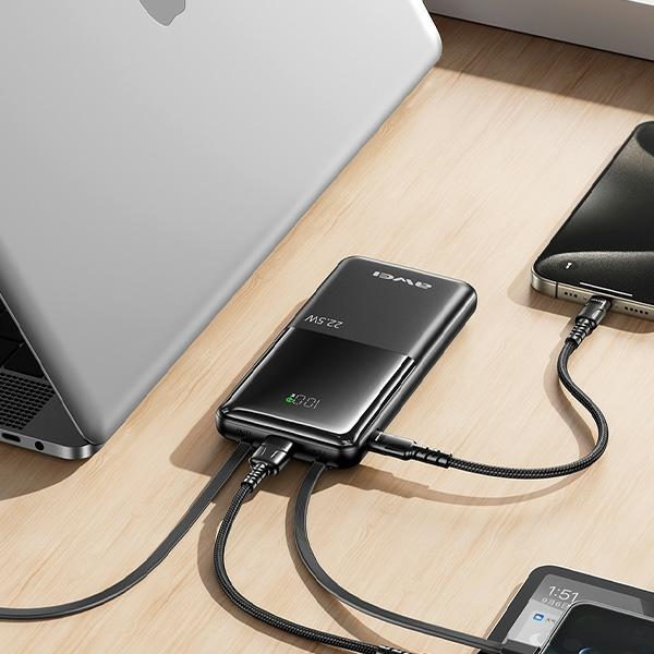 Power bank AWEI P76K 10000mAh 22.5W czarny ALCATEL 1 2021 / 3 Power bank AWEI P76K 10000mAh 22.5W czarny ALCATEL 1 2021 / 3