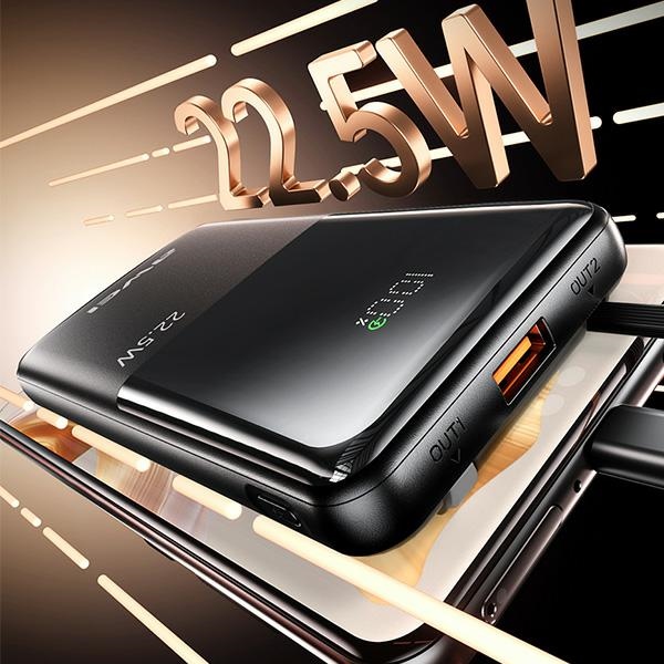 Power bank AWEI P76K 10000mAh 22.5W czarny ALCATEL 1 2021 / 4 Power bank AWEI P76K 10000mAh 22.5W czarny ALCATEL 1 2021 / 4