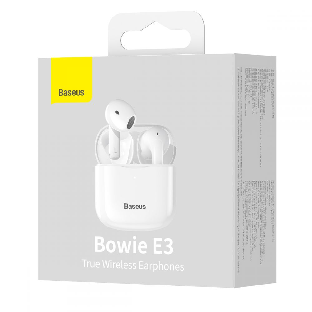 Suchawki Baseus douszne TWS Bowie E3 biae APPLE iPhone 15 / 8