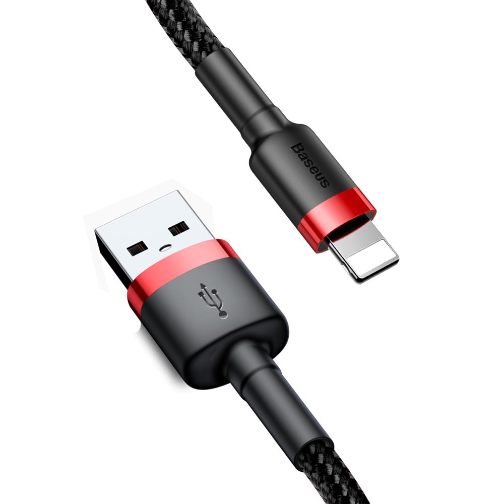 Kabel USB Baseus Cafule USB Lightning 0,5m czarno-czerwony / 3
