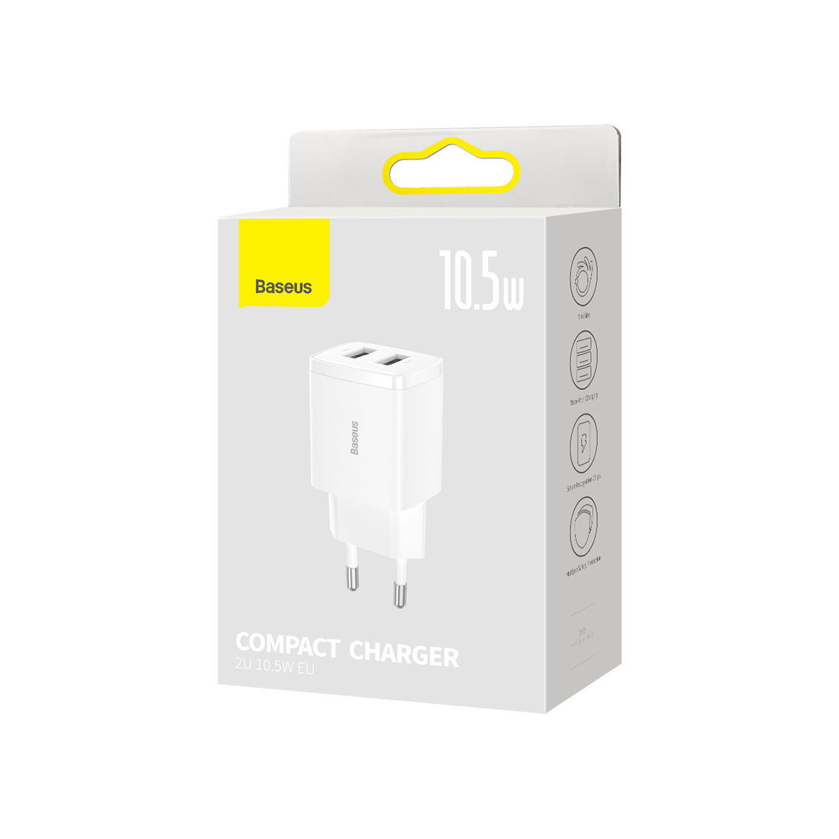 adowarka sieciowa Baseus Compact 2x USB 10.5W CCXJ010202 biaa myPhone Hammer Energy 2 / 4