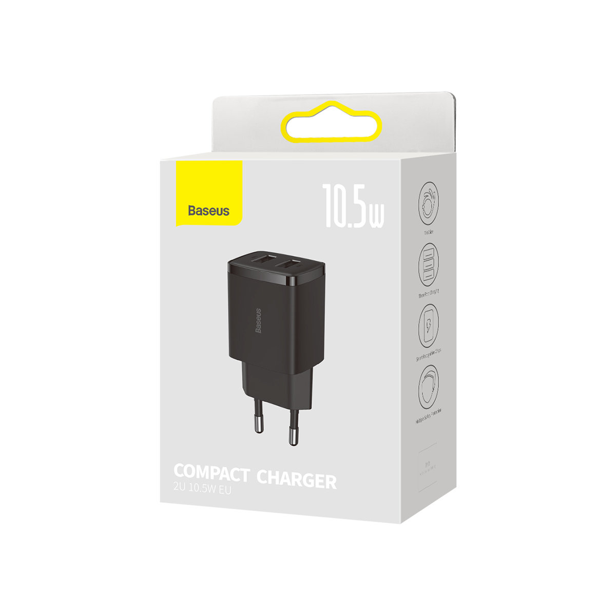 adowarka sieciowa Baseus Compact 2x USB 10.5W CCXJ010202 czarna HUAWEI Honor Magic / 4
