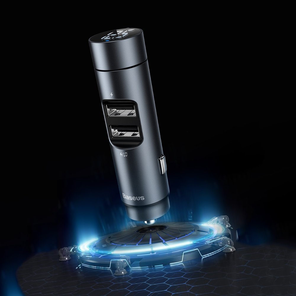 adowarka samochodowa Transmiter FM Bluetooth Baseus Energy Column szary SAMSUNG Galaxy A32 / 8