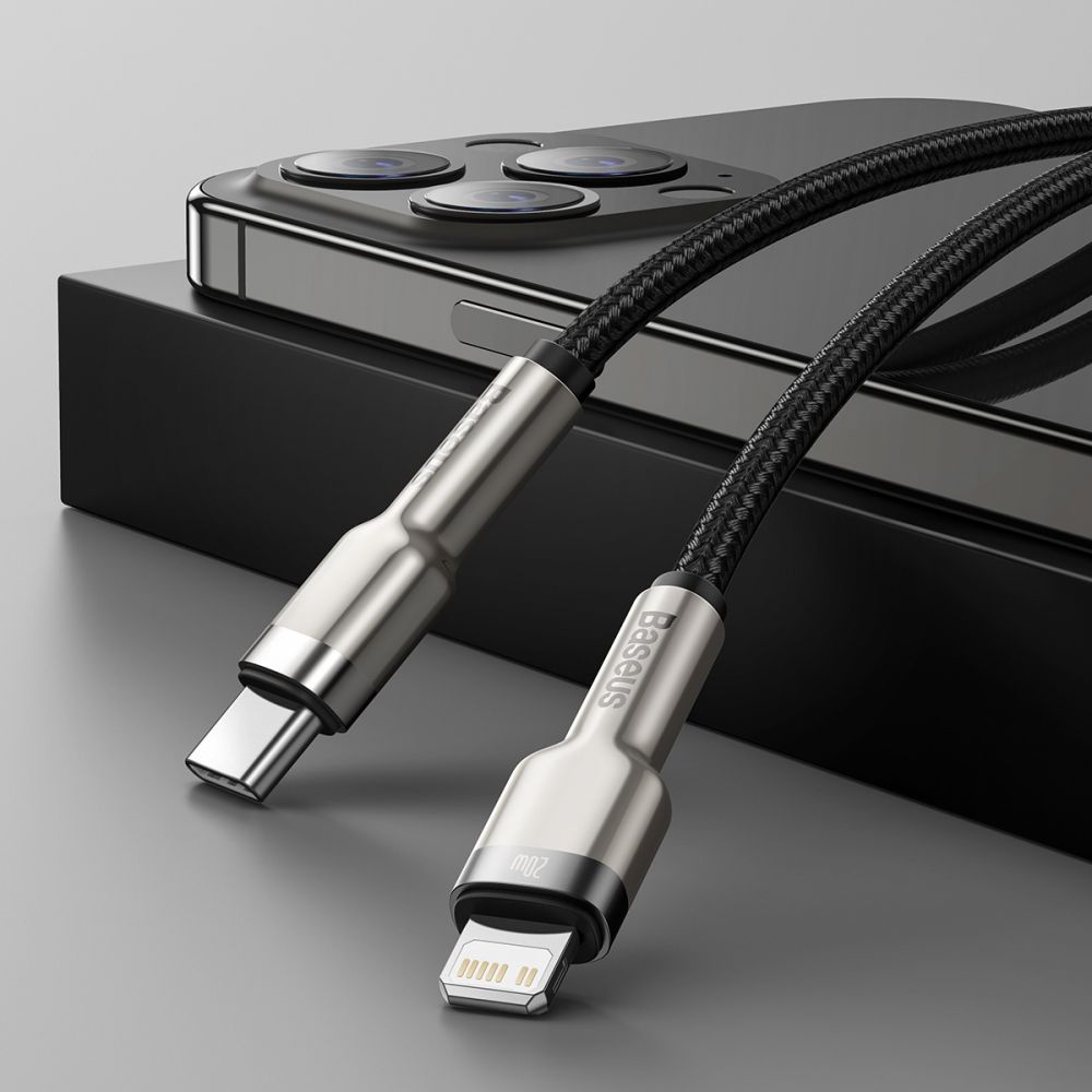 Kabel USB Baseus Cafule CATLJK-A01 Typ-C na Lightning 1m 20W czarny APPLE iPhone 11 Pro Max / 10