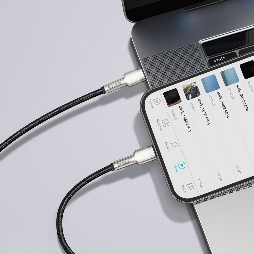 Kabel USB Baseus Cafule CATLJK-A01 Typ-C na Lightning 1m 20W czarny APPLE iPhone 5c / 8