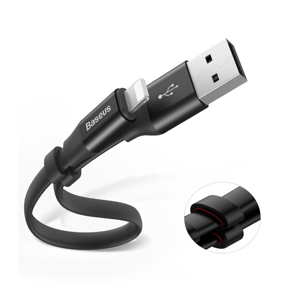 Kabel USB Baseus Nimble 0.23m 2A Lightning czarny APPLE iPhone SE 3 / 12