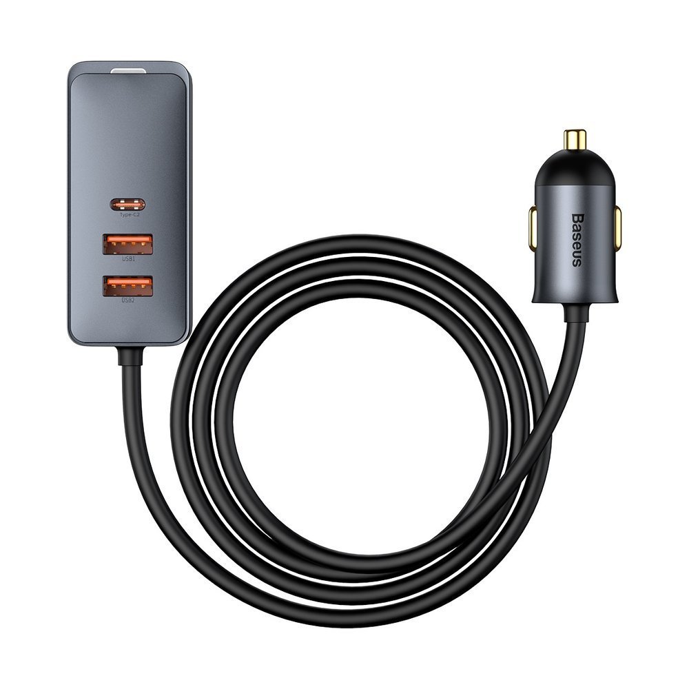 adowarka samochodowa Baseus Share Together 2x USB Typ-C CCBT-A0G szara Vivo Y72 5G / 3