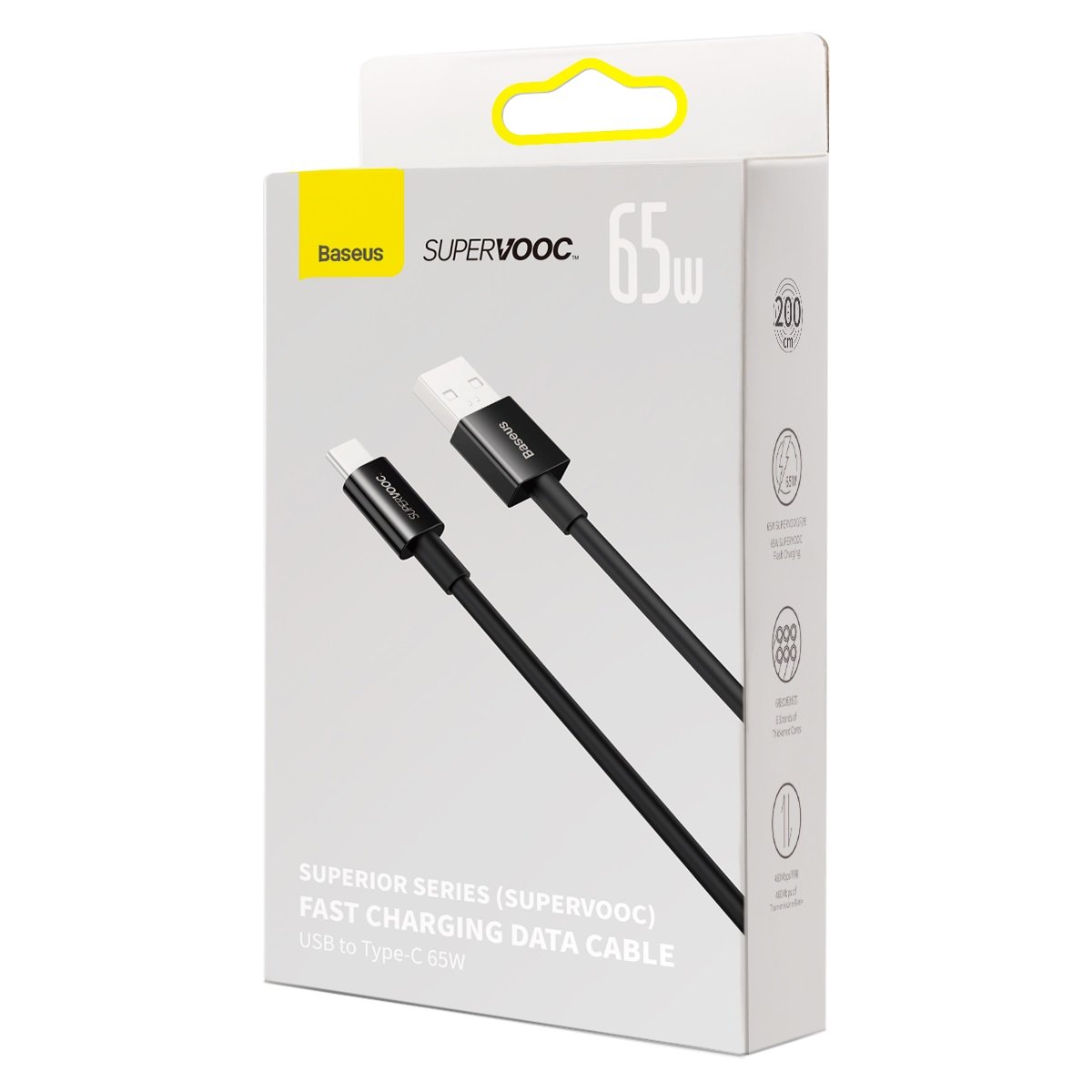 Kabel USB Baseus Superior Series Typ-C 2 metry SUPERVOOC czarny Xiaomi Mi 10T Pro / 5