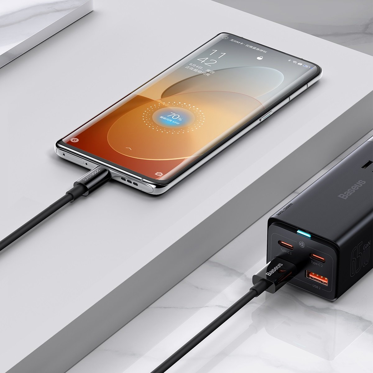 Kabel USB Baseus Superior Series Typ-C 2 metry SUPERVOOC czarny Xiaomi POCO X4 Pro 5G / 8
