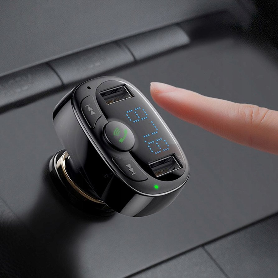 adowarka samochodowa Transmiter FM Bluetooth Baseus T-Typed 3.4A OnePlus 5 / 10