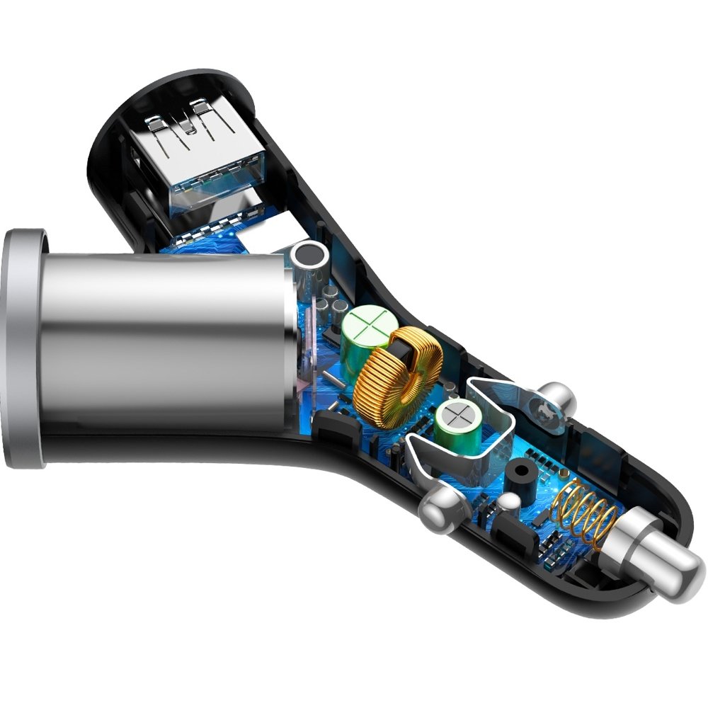 Ładowarka samochodowa Baseus CCALL-YX01 Y Type 2x USB + gniazdo zapalniczki 3.4A czarna PRESTIGIO Wize O3 / 6