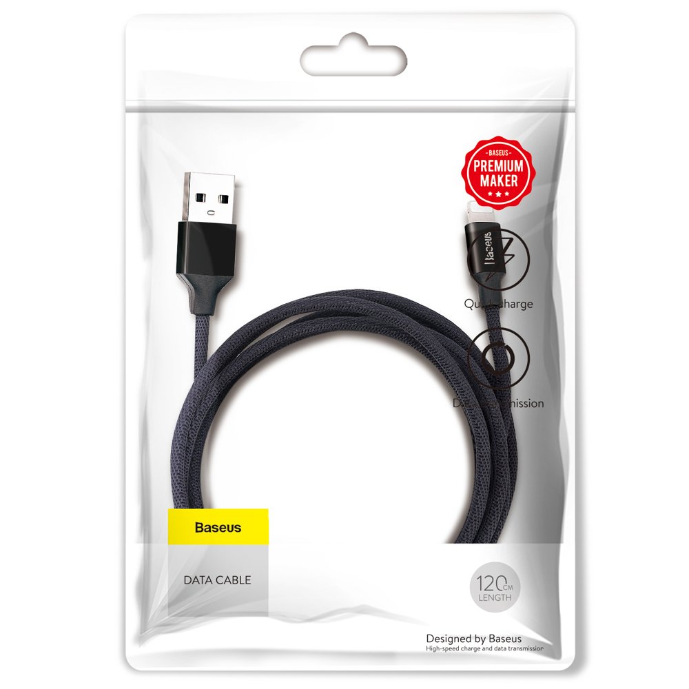 Kabel USB Baseus Yiven USB-Lightning 1,2M czarny CALYW-01 APPLE iPhone X / 4