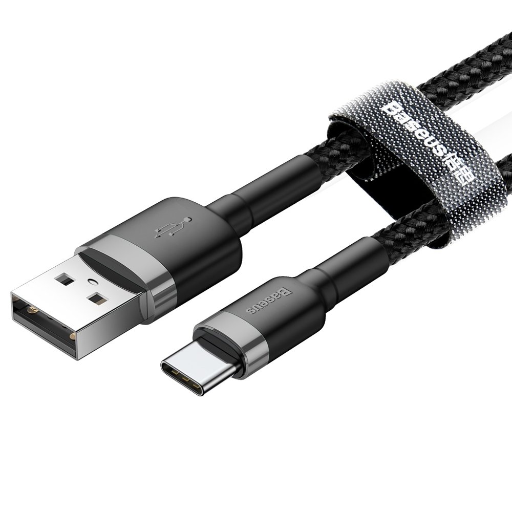Kabel USB Baseus nylonowy Typ-C 3M CATKLF-UG1 czarno-szary  ALCATEL 3X 2019 / 2