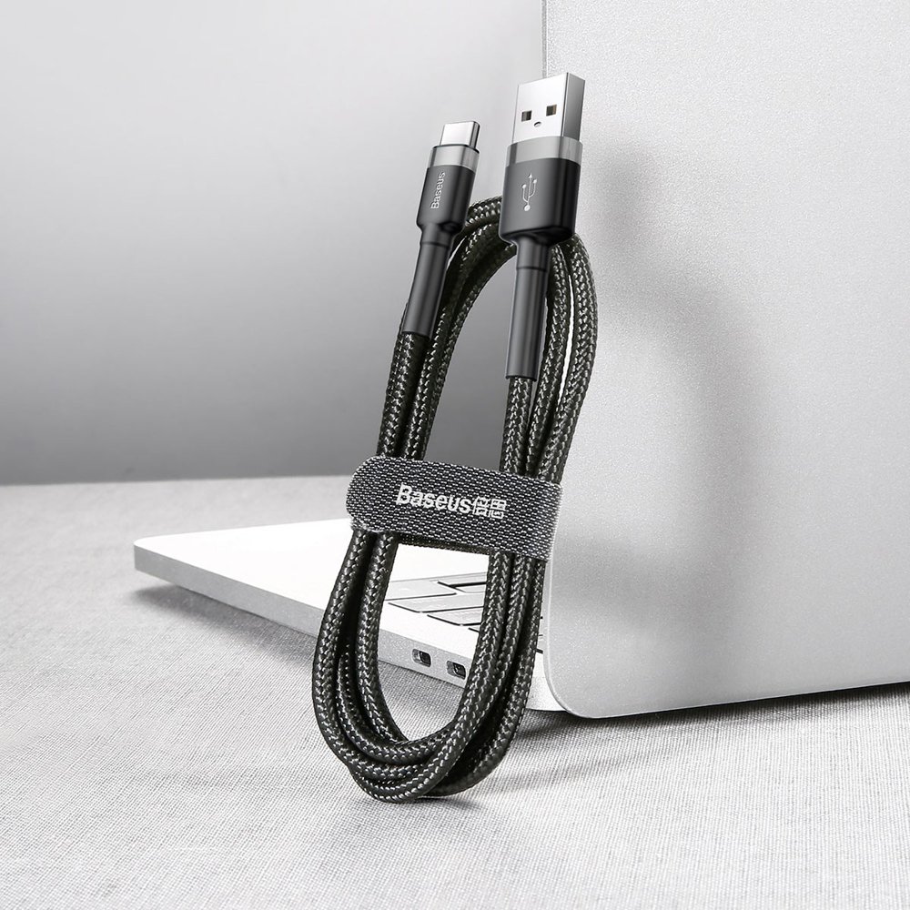 Kabel USB Baseus nylonowy Typ-C 3M CATKLF-UG1 czarno-szary  HUAWEI Mate 30 Pro / 3