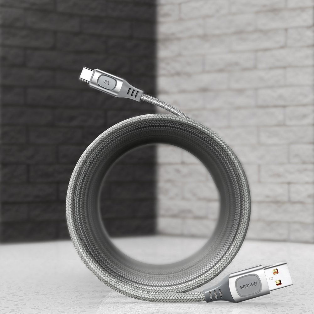Kabel USB Baseus CATSS-B0S Quick Charge 5A 2m Typ-C srebrny ZTE Axon 7 Max / 11