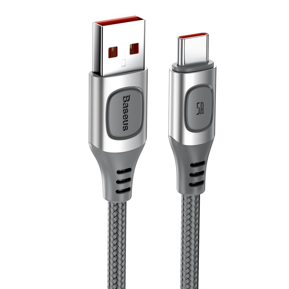 Kabel USB Baseus CATSS-B0S Quick Charge 5A 2m Typ-C srebrny / 4