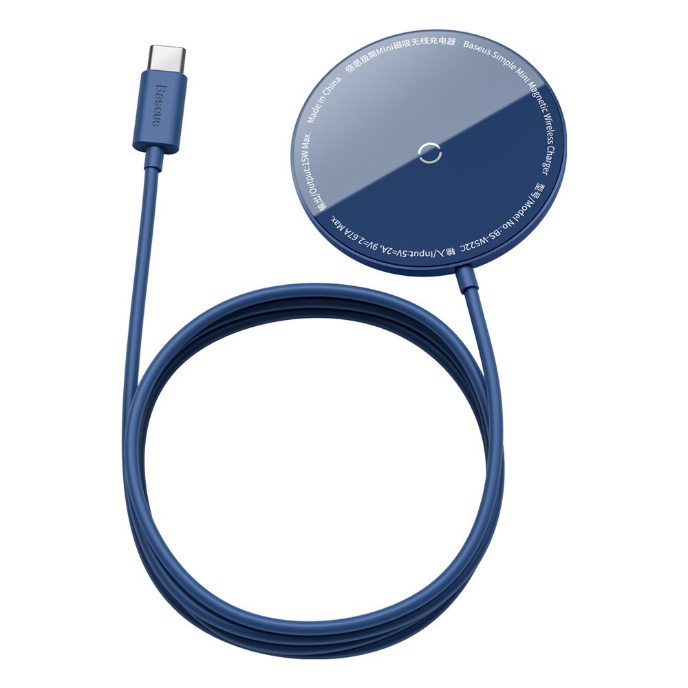 adowarka sieciowa Baseus mini magnetyczna bezprzewodowa indukcyjna Qi WXJK-H03 niebieska myPhone Hammer Axe Pro / 2