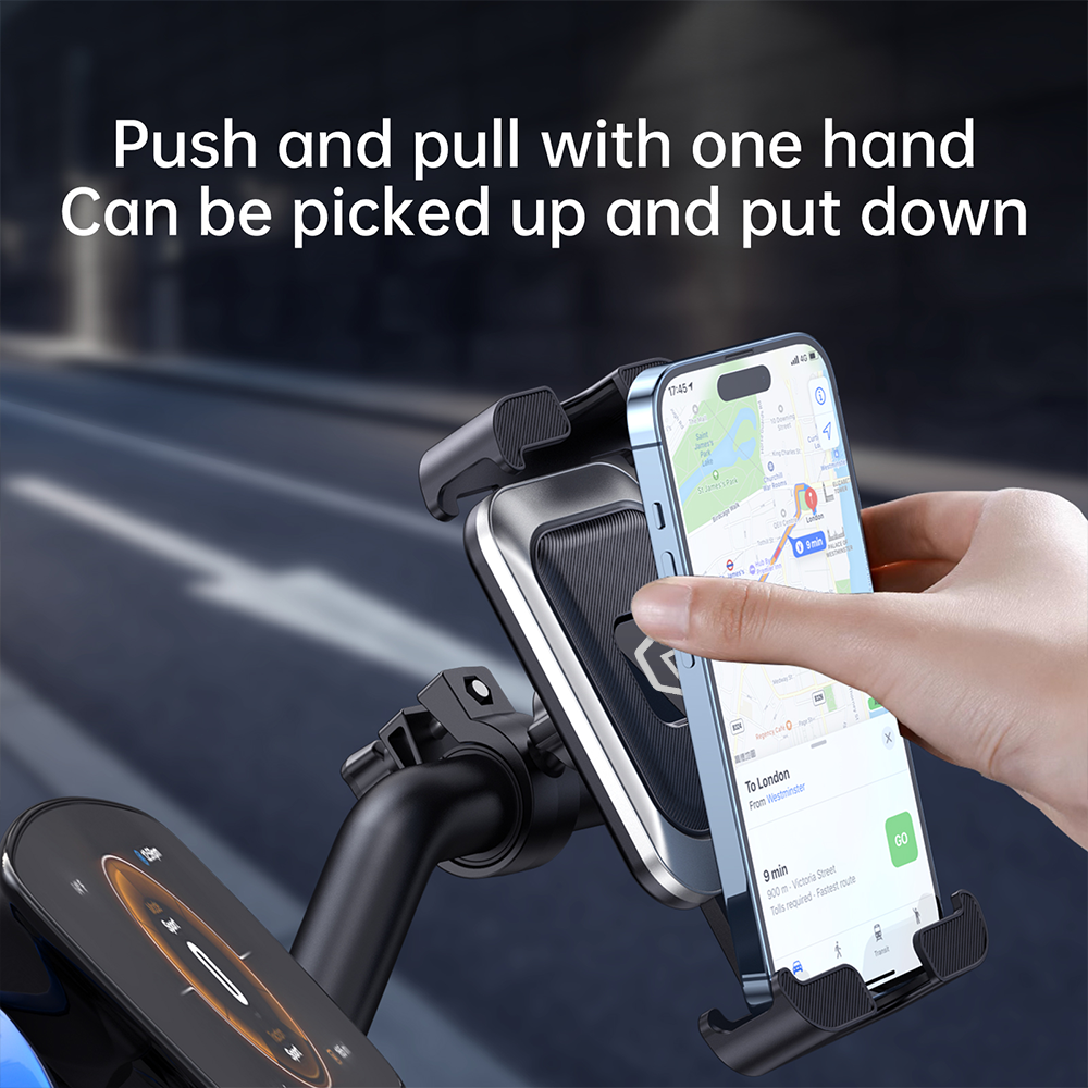 Uchwyt rowerowy zaciskowy do kierownicy Blavec BV-02 Velo czarno-srebrny MOTOROLA Moto G5 Plus / 2