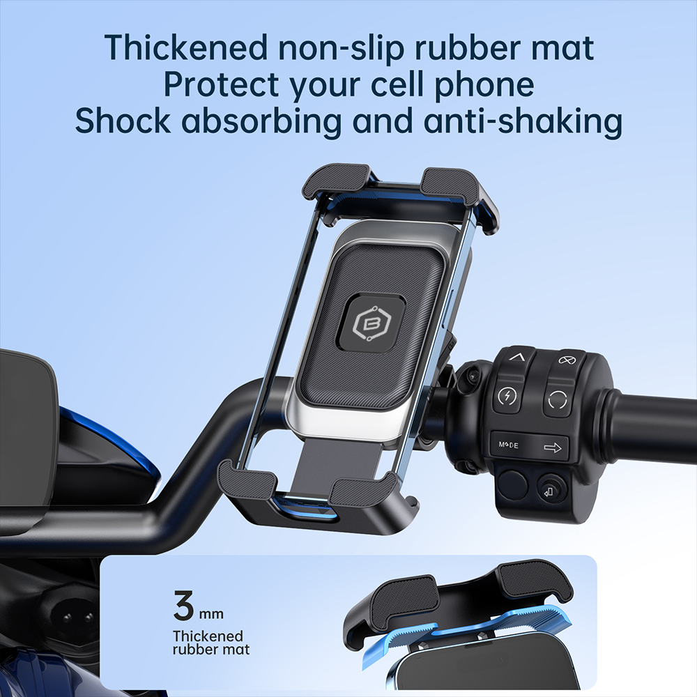 Uchwyt rowerowy zaciskowy do kierownicy Blavec BV-02 Velo czarno-srebrny MOTOROLA Moto G5 Plus / 3