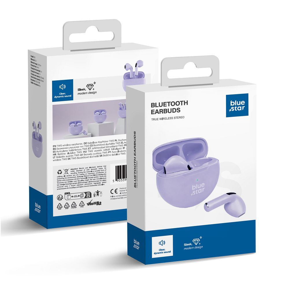 S�uchawki douszne Blue Star Circle Beat TX3 TWS fioletowe Xiaomi 15T 5G / 2