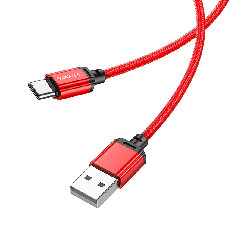 Kabel USB Borofone BX87 Sharp typ-C 1M 3A czerwony Google Pixel 4a / 3