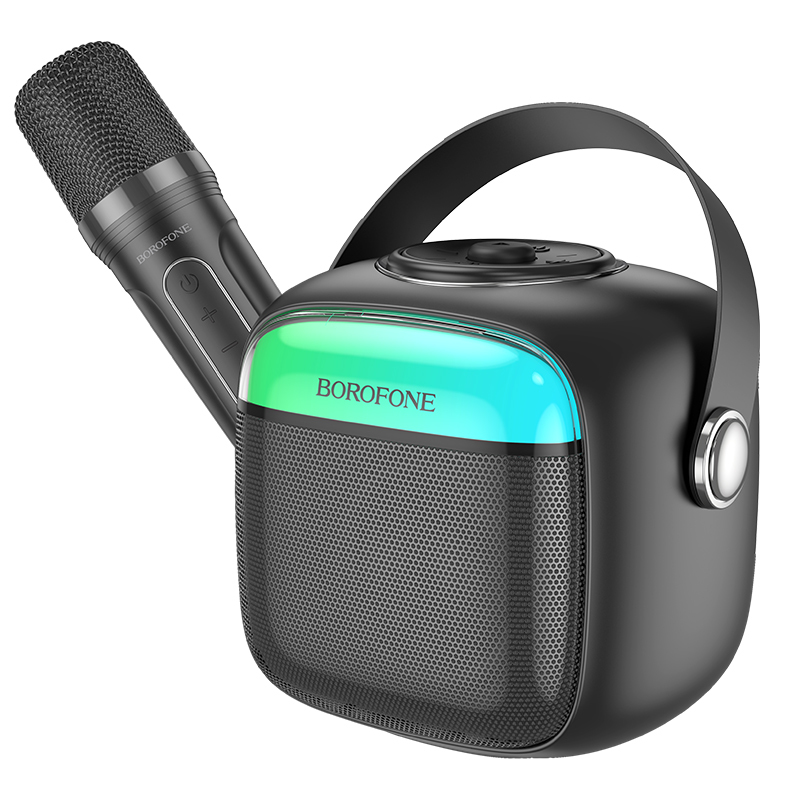 Mikrofon Borofone zestaw karaoke Bluetooth BP15 Dazzling mini czarny Vivo Y21s