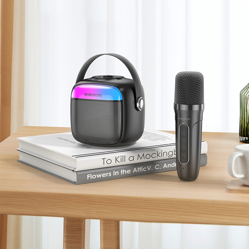 Mikrofon Borofone zestaw karaoke Bluetooth BP15 Dazzling mini czarny LG X Venture / 4