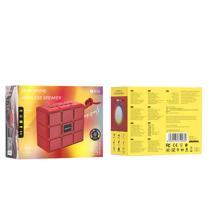 Głośnik Borofone bezprzewodowy Bluetooth BR16 Gage czerwony Coolpad Modena / 4