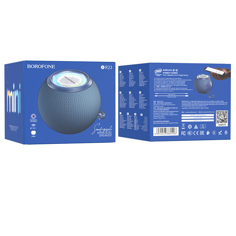 Gonik Bluetooth Borofone BR23 Sound Ripple niebieski HUAWEI Honor 6 / 4