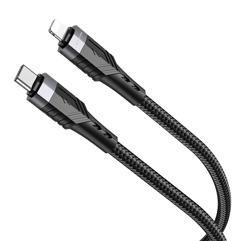 Kabel USB Borofone BU35 Influence Typ-C na Lightning 1,2m czarny APPLE iPhone 5