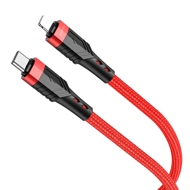Kabel USB Borofone BU35 Influence Typ-C na Lightning 1,2m czerwony APPLE iPhone SE 3