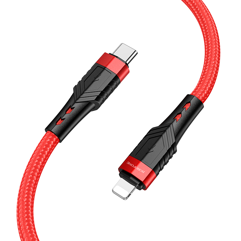 Kabel USB Borofone BU35 Influence Typ-C na Lightning 1,2m czerwony APPLE iPhone X / 2