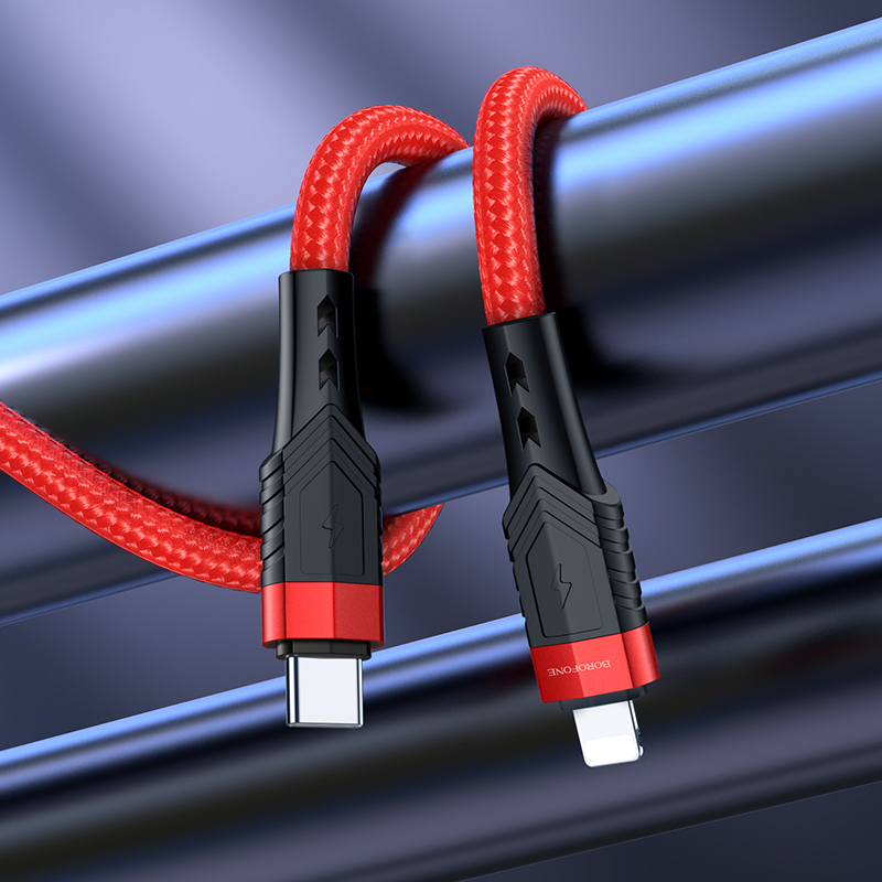 Kabel USB Borofone BU35 Influence Typ-C na Lightning 1,2m czerwony APPLE iPad 10.2 2020 / 4