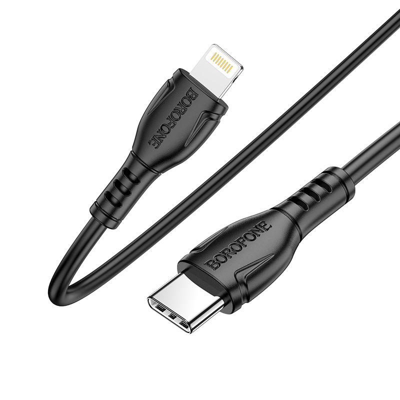 Kabel USB Borofone BX51 Triumph Typ-C na Lightning 2,4A 1m czarny APPLE iPhone 7 Plus / 2