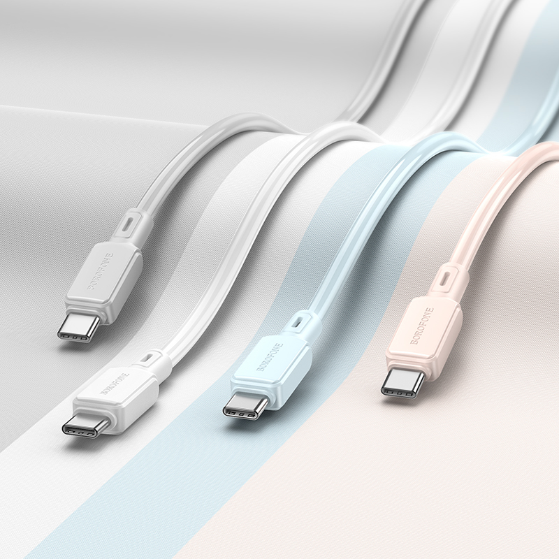 Kabel USB Borofone BX94 Crystal Color Typ-C 3A 1m biay Infinix Hot 11S NFC / 3
