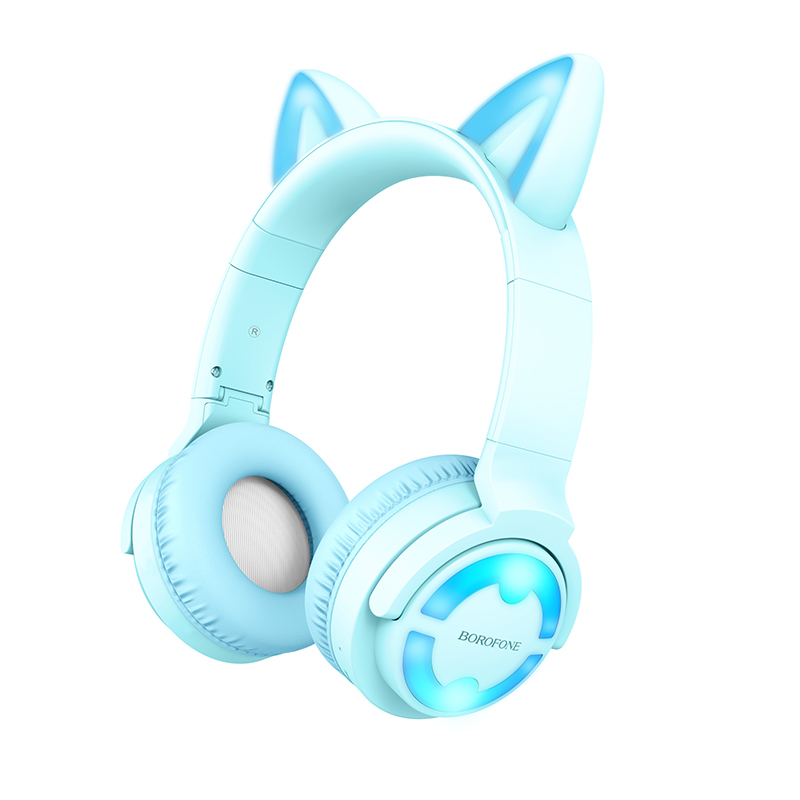 Suchawki Borofone nauszne BO15 Cat Ear bluetooth niebieskie  HUAWEI Mate Xs