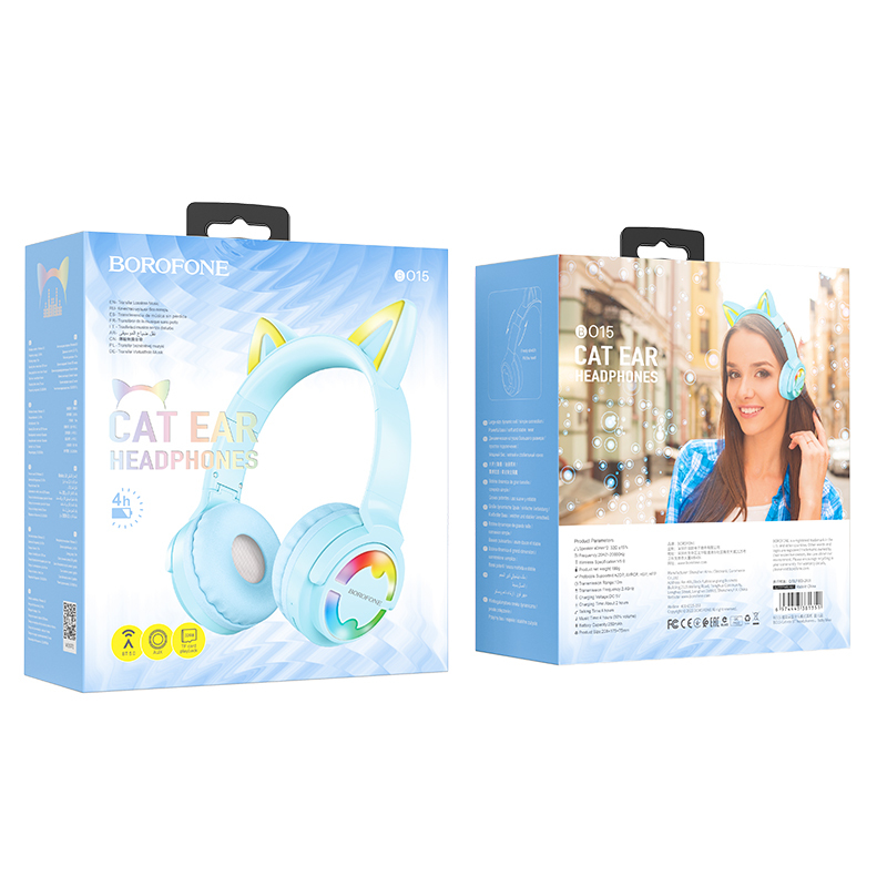 Suchawki Borofone nauszne BO15 Cat Ear bluetooth niebieskie  APPLE iPhone 14 Pro / 4