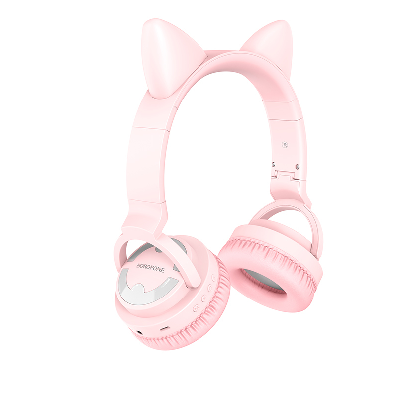 Słuchawki Borofone nauszne BO15 Cat Ear bluetooth różowe / 2