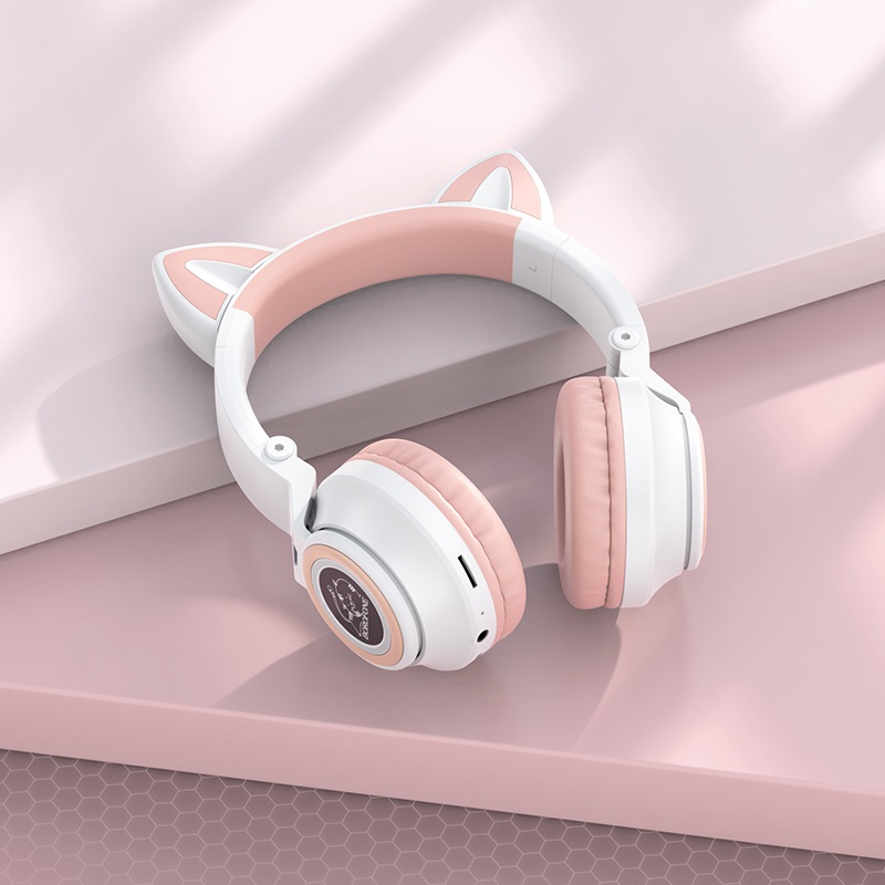 Suchawki Borofone nauszne BO18 Cat Ear bluetooth biae Xiaomi 13T Pro / 3