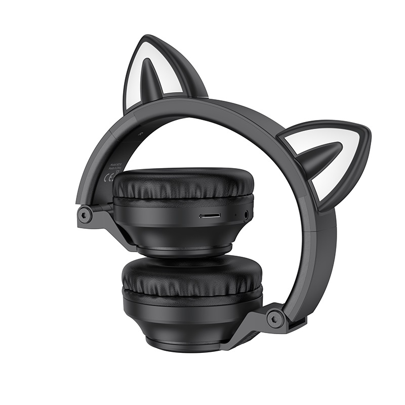 Suchawki Borofone nauszne BO18 Cat Ear bluetooth czarne LG Q60 / 2
