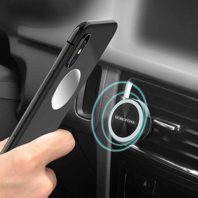 Uchwyt samochodowy Borofone BH6 Platinum magnetyczny na kratk czarny Meizu Note 8 / 5