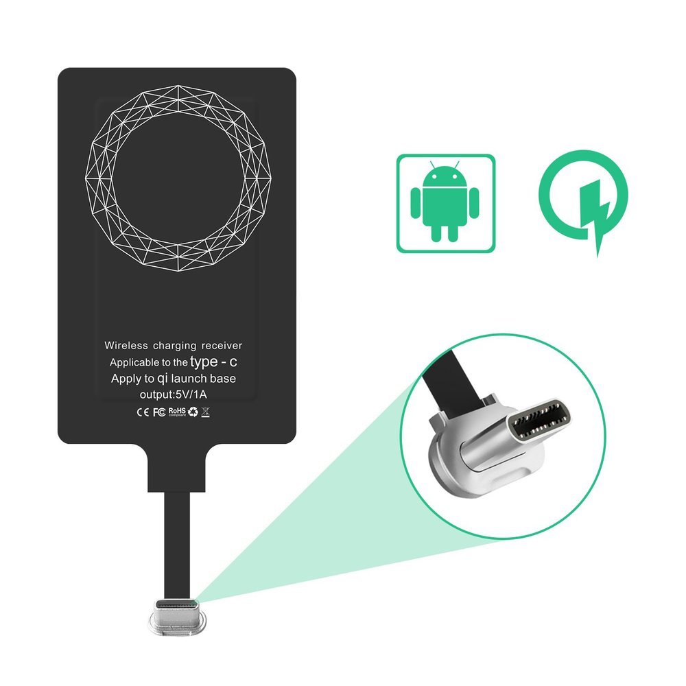 Adapter Choetech do adowania indukcyjnego QI USB Typ-C czarny HTC Desire 12 / 3